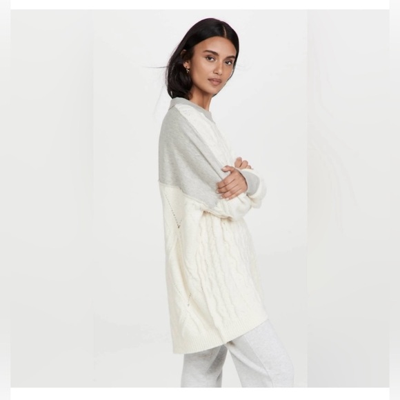 FREE PEOPLE Olympia Tunic Sweater | Ivory Combo MSRP $168 Size Large Oversized - Picture 5 of 10